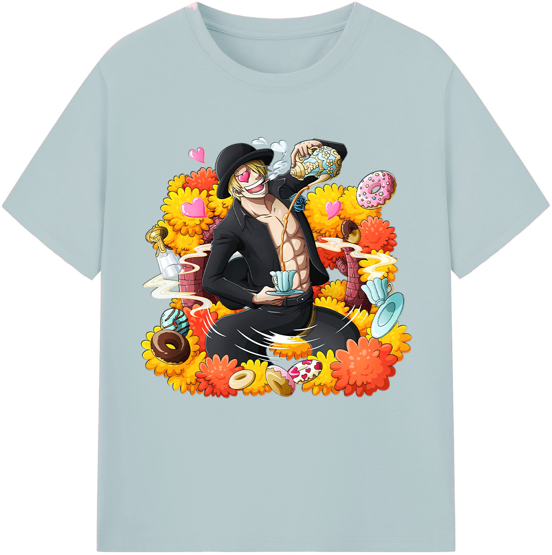 ワンピース サンジ ONE PIECE Sanji 綿100％半袖Tシャツ（フロントプリント）